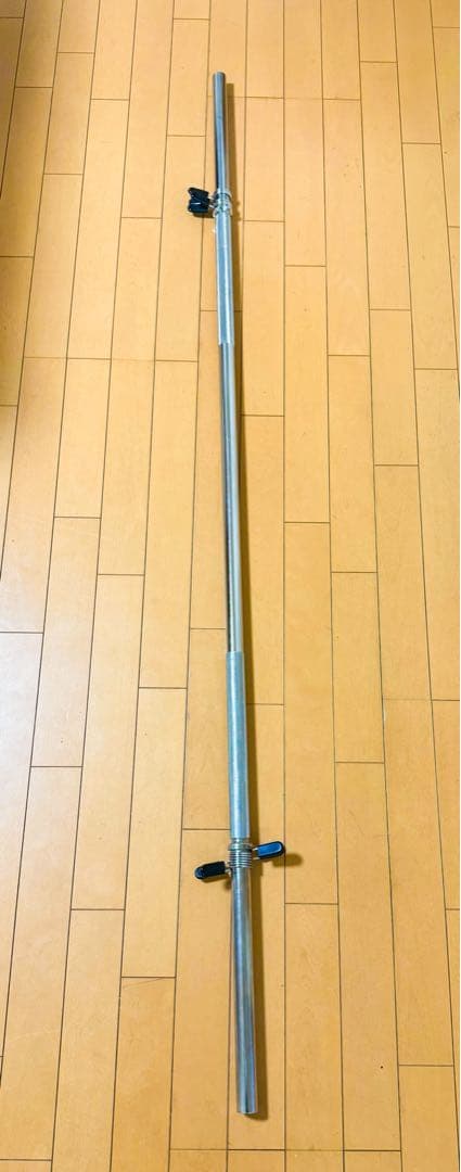 【美品】バーベルシャフト 180cm 滑り止め加工　スプリングカラー4個付き