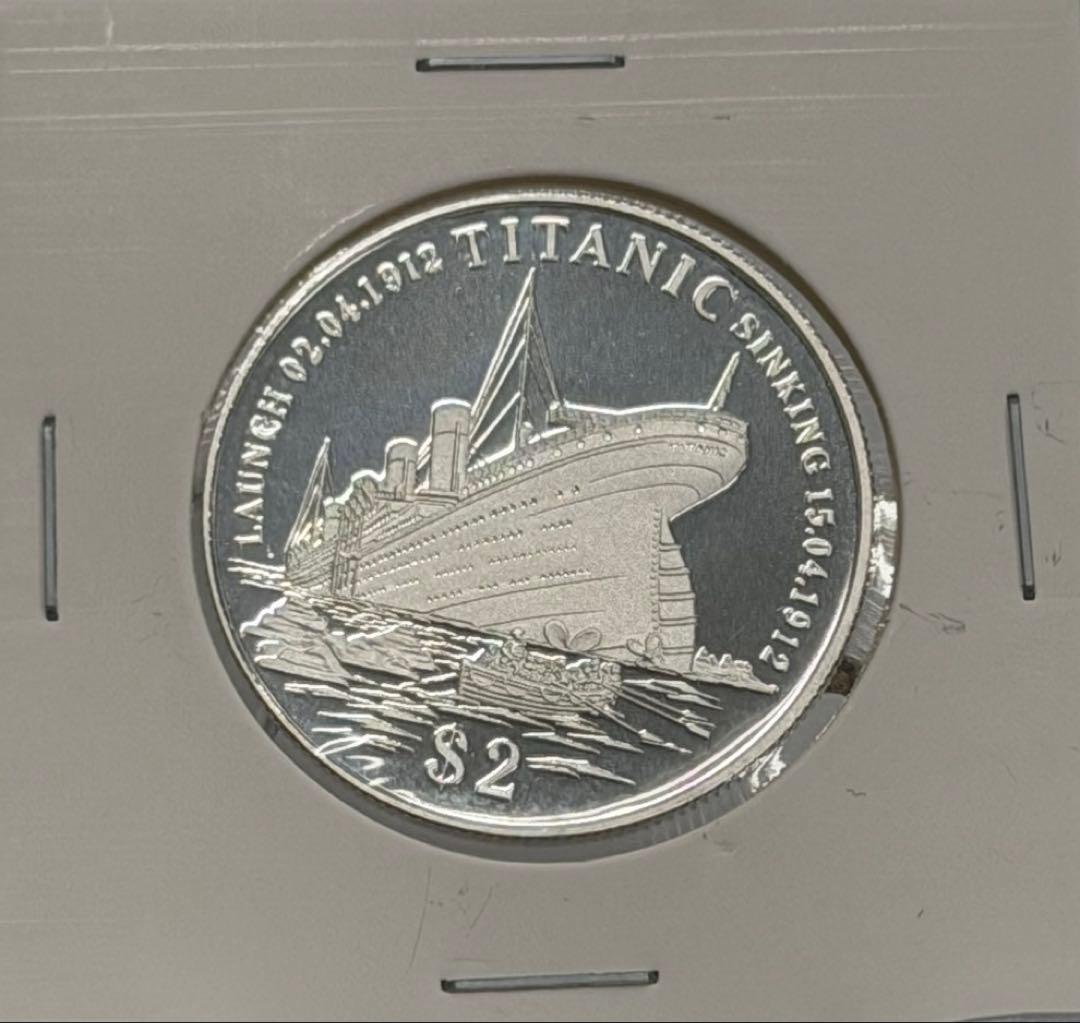 1998年キリバス共和国タイタニック沈没記念2ドルプルーフ銀貨 （未使用）