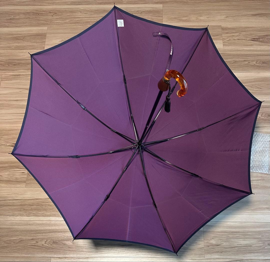 値下げ美品折りたたみ傘 小宮商店 雨晴兼ネイビーパープル 日本製 UV 55cm
