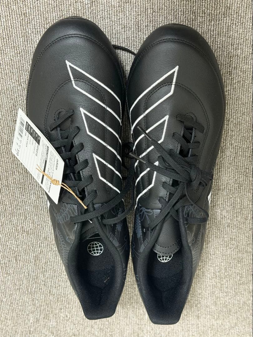 adidas ブラック／ホワイト　ラグビースパイクシューズ　30.5