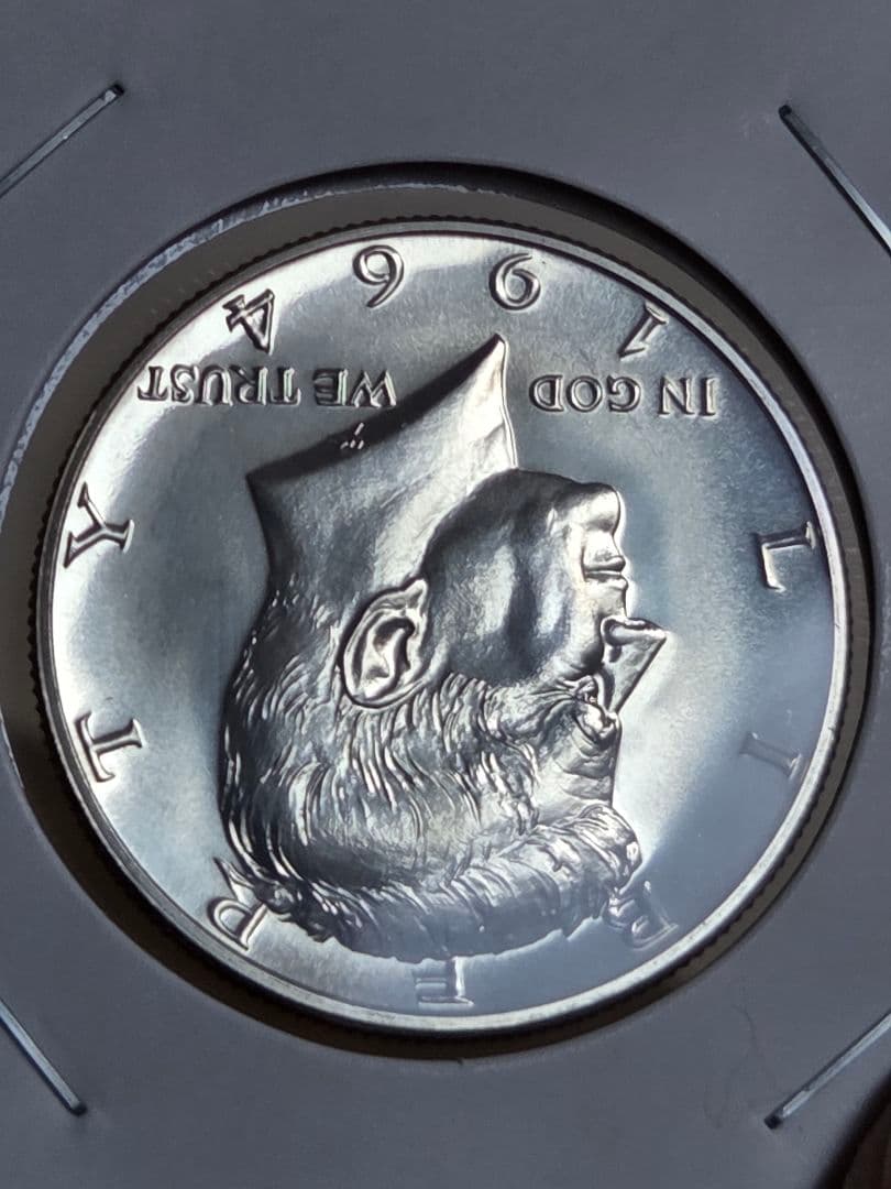 (プルーフ)アメリカ合衆国　ケネディ大統領　ハーフダラー銀貨　1964