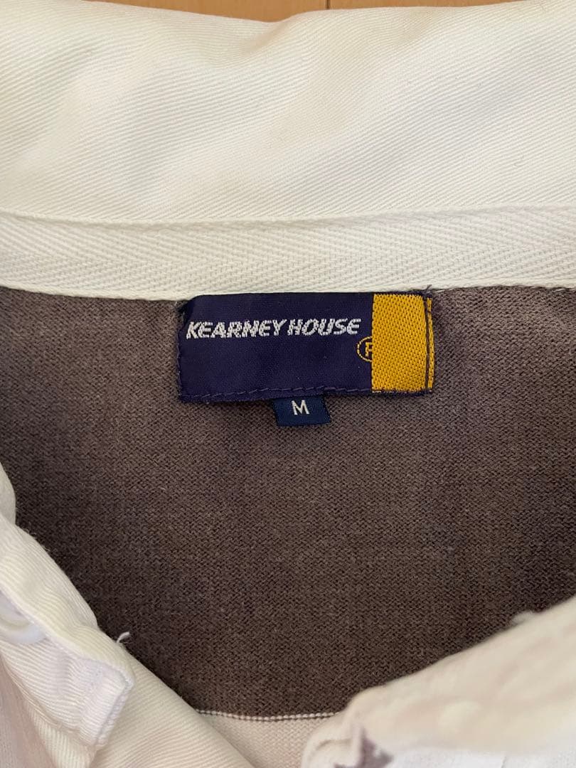 Kearney House ラガーシャツ Mサイズ ブラウンストライプ