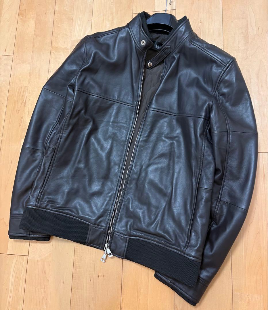 美品AKM Contemporaryキルティング中綿レザーブルゾン ジャケット