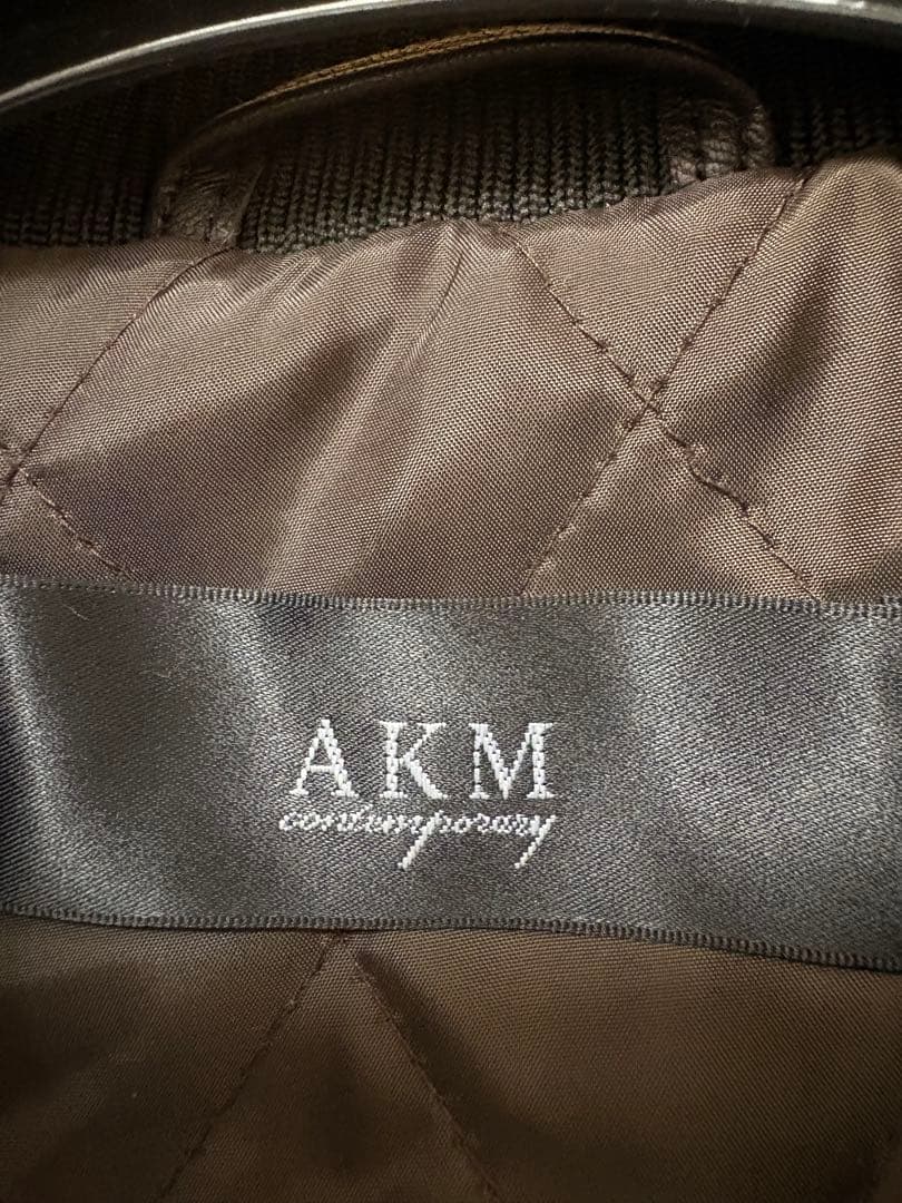 美品AKM Contemporaryキルティング中綿レザーブルゾン ジャケット