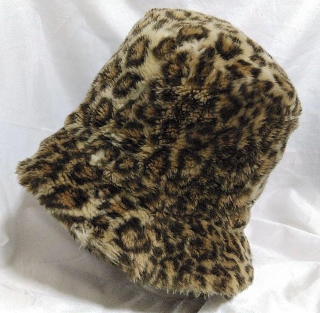 WEAVE TOSHI ヒョウ柄 フェイクファーバケットハット デッドストック