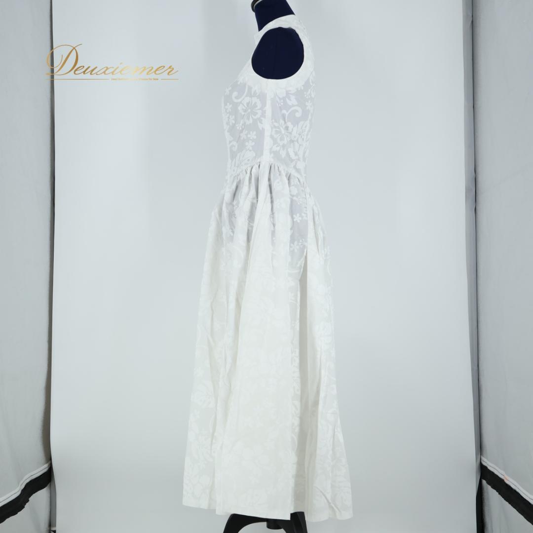 【フラダンス衣装】ホワイト Paondor ワンピース ドレス ハイビスカス柄