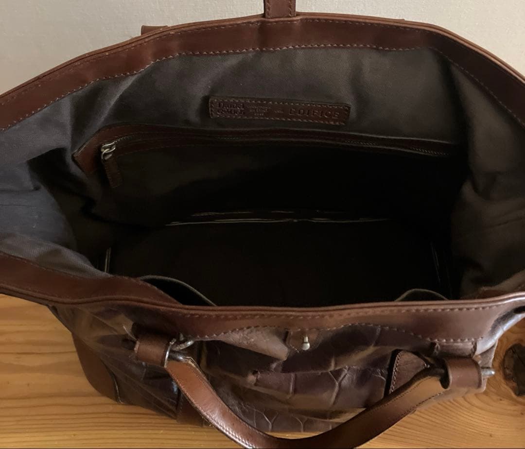 Daniel&Bob ダニエルアンドボブ クロコ型押 トートバッグ 茶