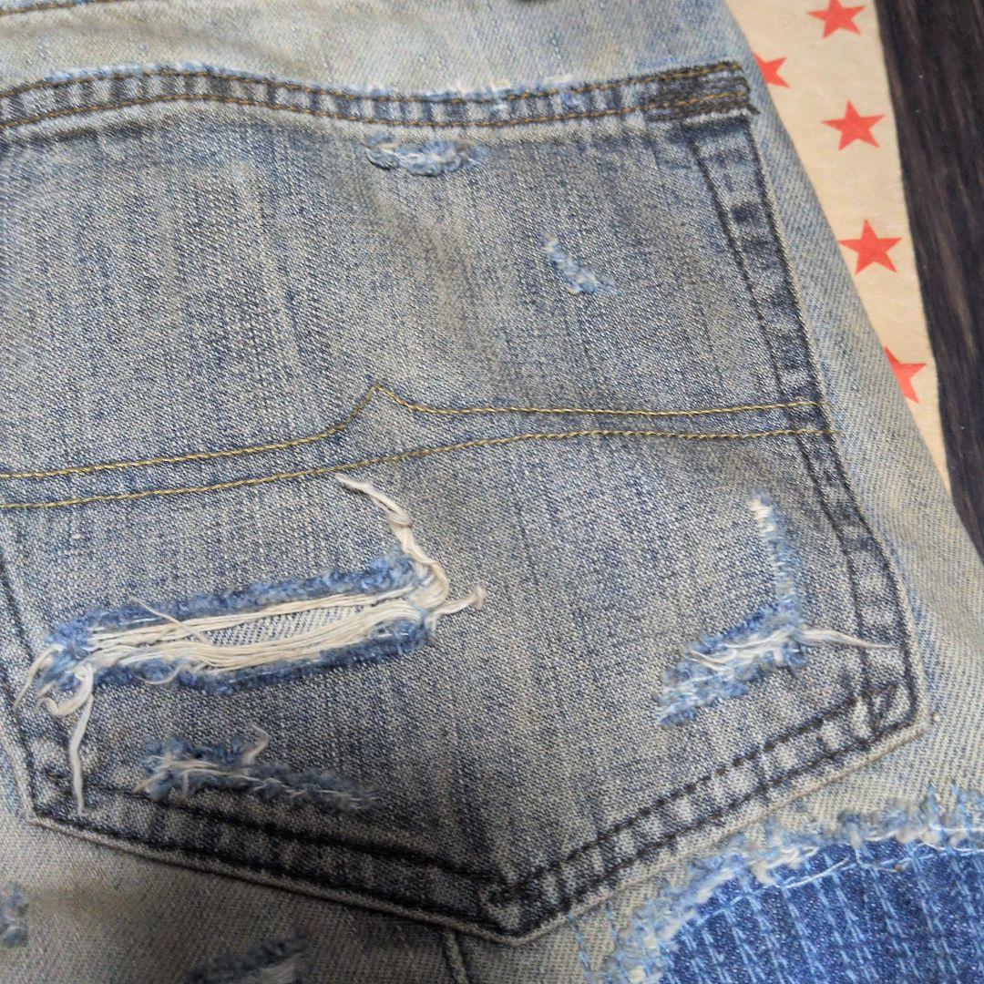 レア未使用タグ付きDenim&Supply ダメージ加工デニム