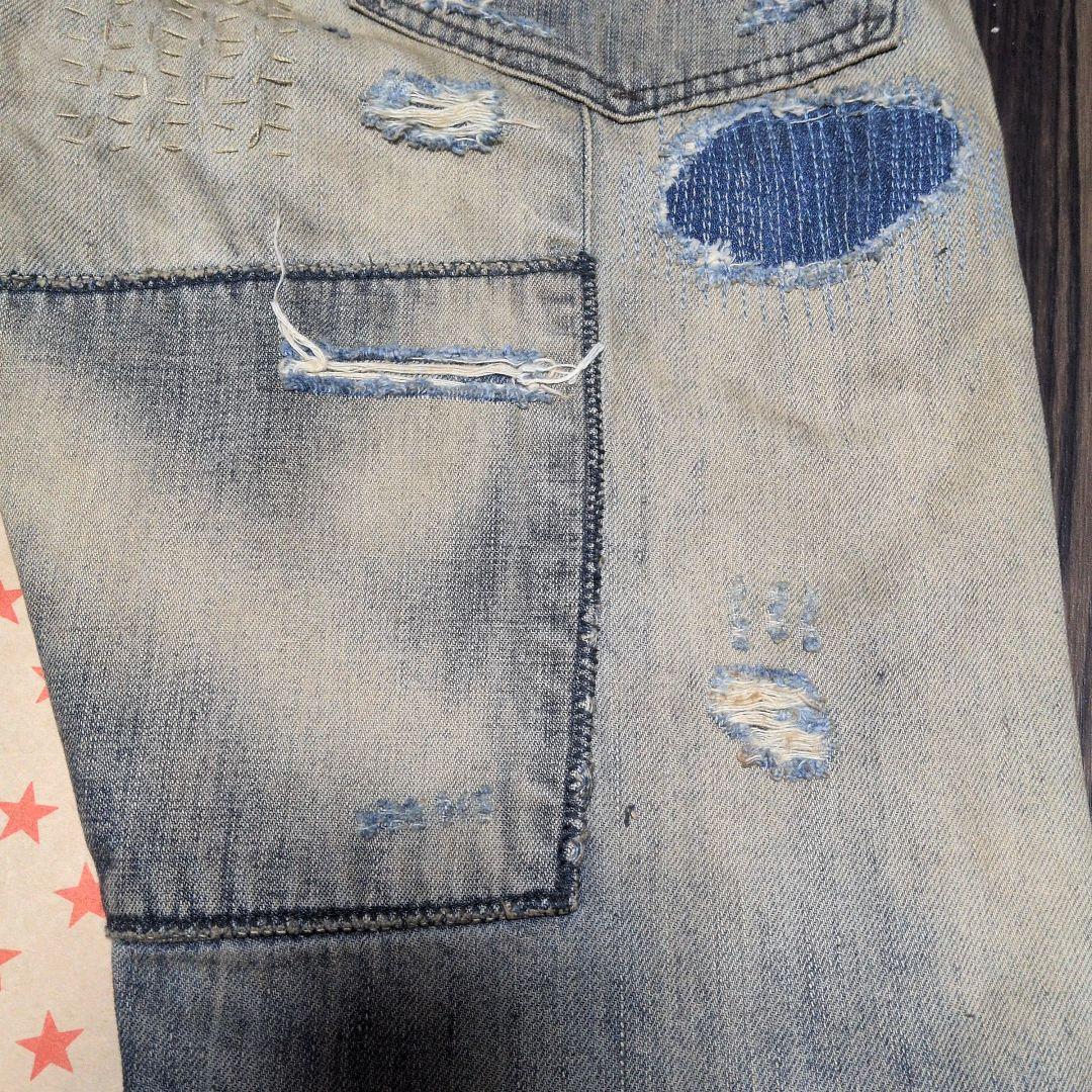 レア未使用タグ付きDenim&Supply ダメージ加工デニム