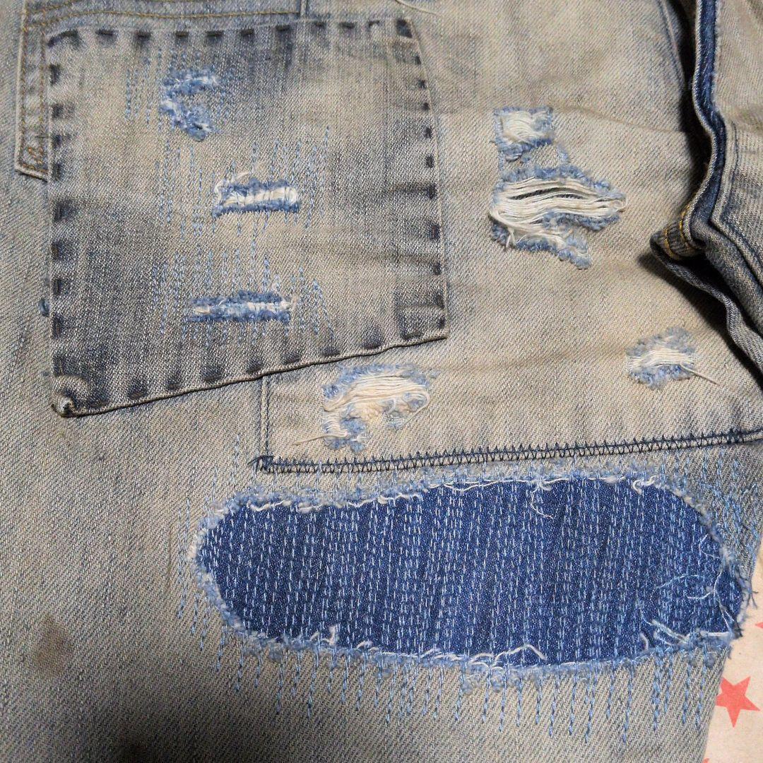 レア未使用タグ付きDenim&Supply ダメージ加工デニム