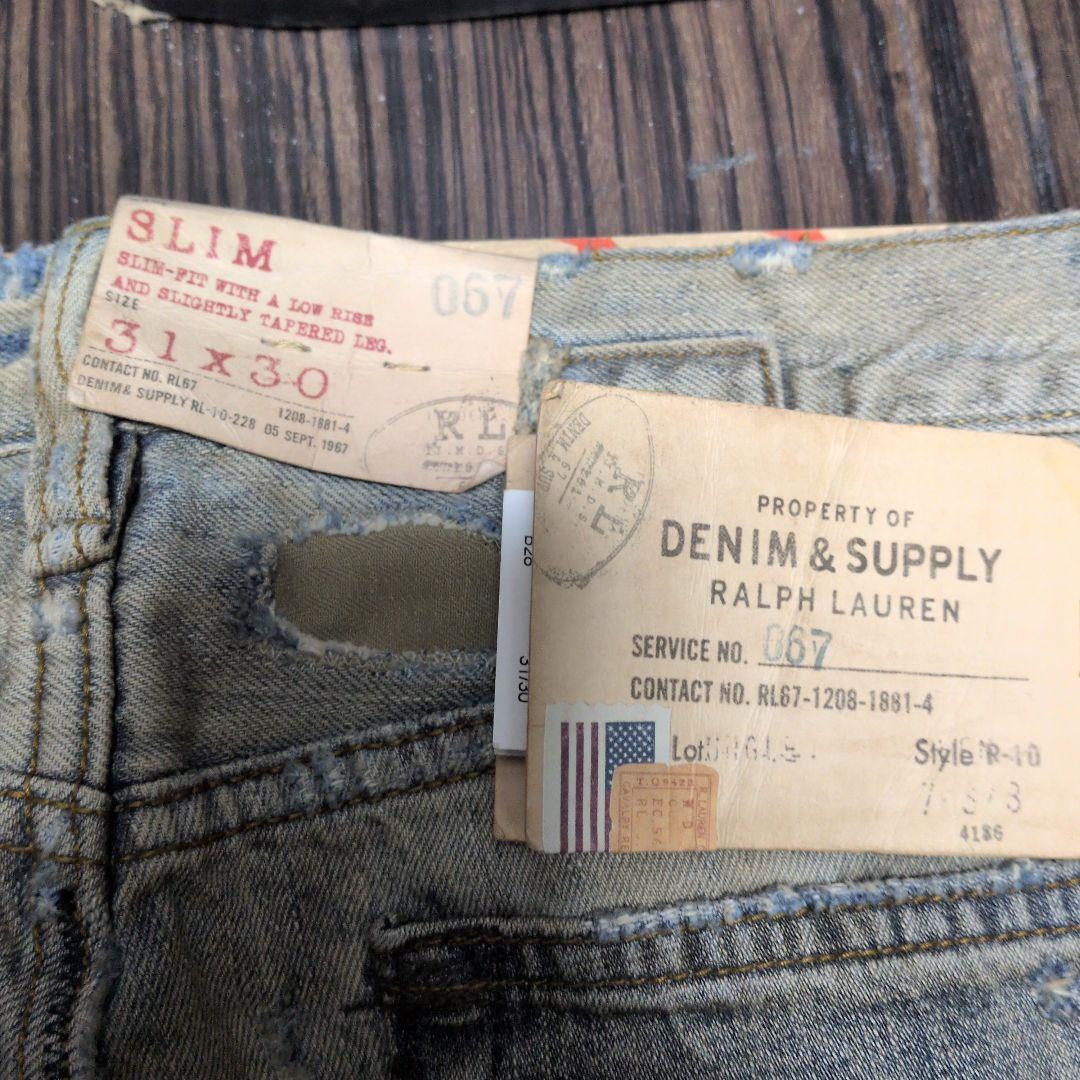 レア未使用タグ付きDenim&Supply ダメージ加工デニム