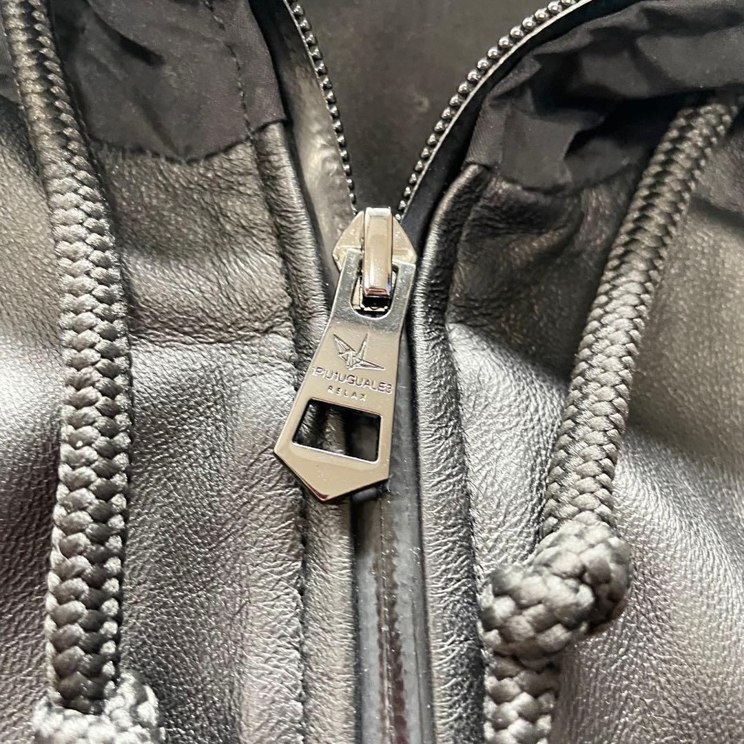 【極美品L】 1PIU1UGUALE3 RELAX ラムレザー切替 パーカー