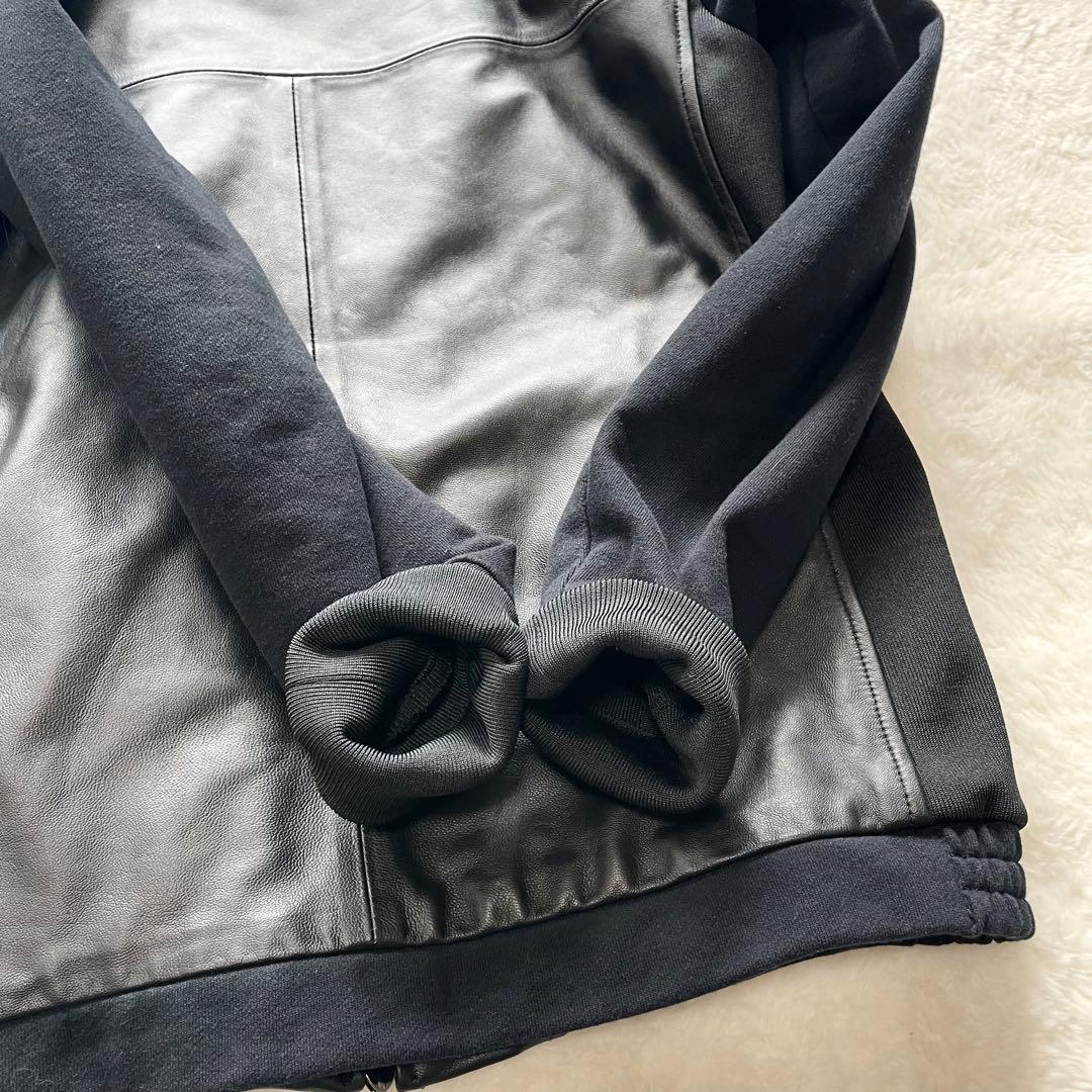 【極美品L】 1PIU1UGUALE3 RELAX ラムレザー切替 パーカー