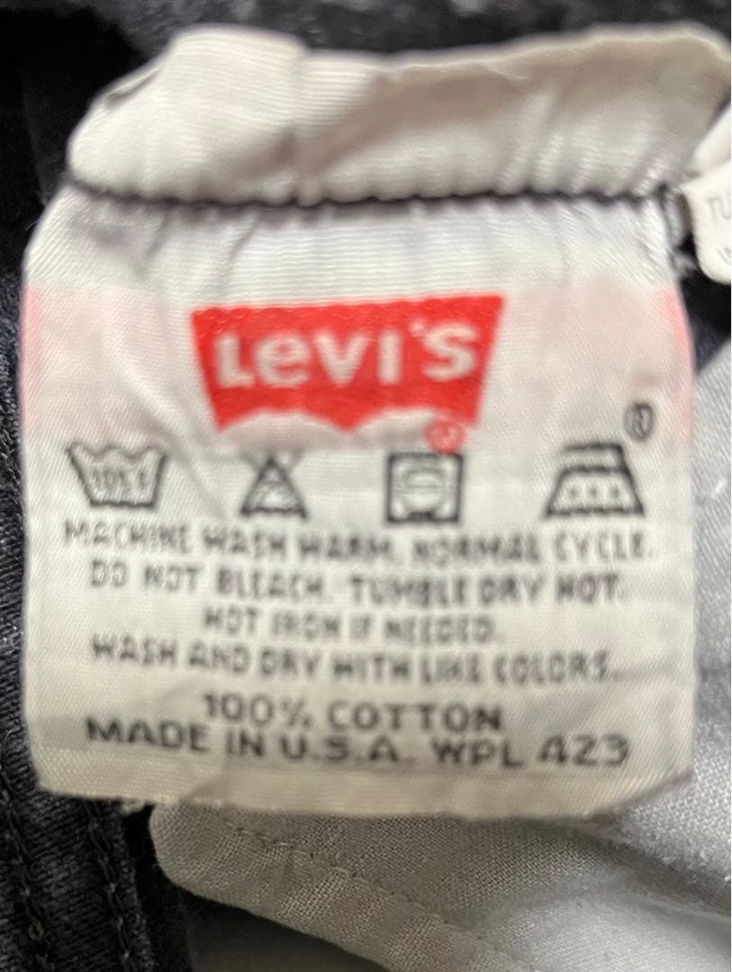 【希少】(90’s)USA製 リーバイス 501 先染め ブラックデニム W38