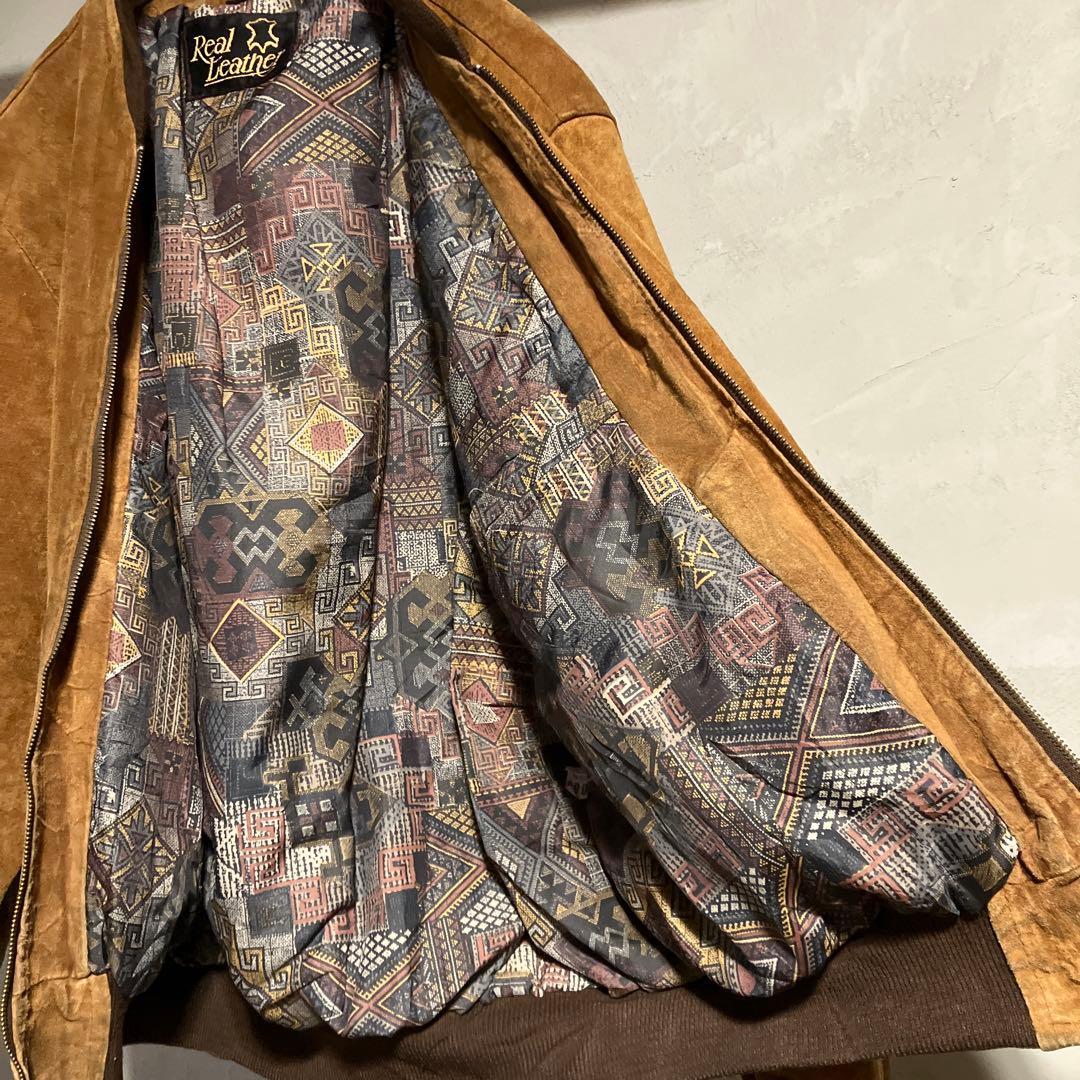 UK製 極希少 80s スエードレザー ボンバージャケット ユーロ古着