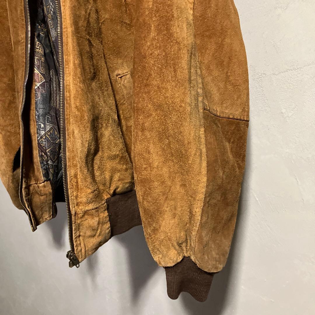 UK製 極希少 80s スエードレザー ボンバージャケット ユーロ古着