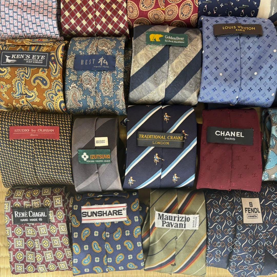 ハイブランドネクタイ 50本セット 全てシルク ヴィトン エルメス まとめ売り