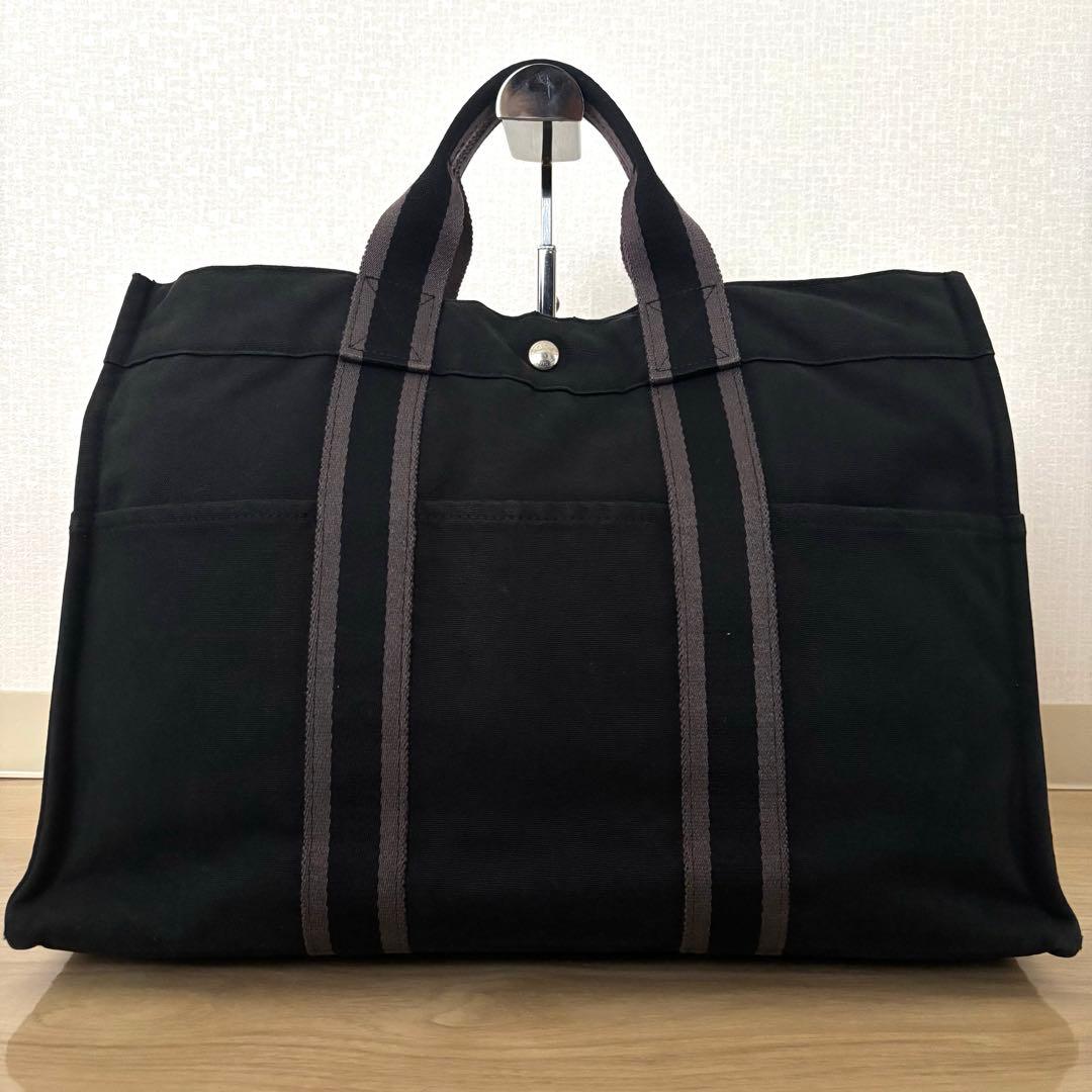 ケ*ウ様 【本物】エルメス トートバッグ フールトゥMM キャンバス 黒 ビジネ