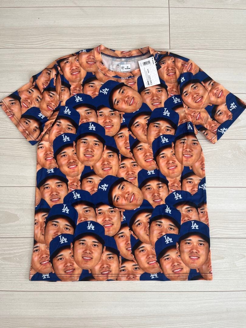 【新品•未開封】LAドジャース 大谷翔平 顔プリント Tシャツ