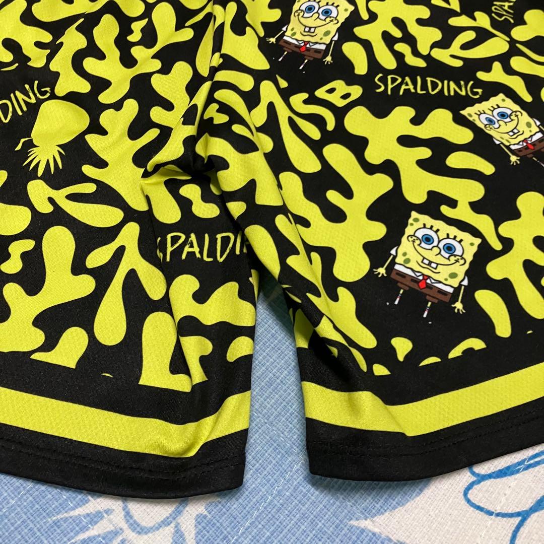 【希少】SPALDING スポンジボブ コラボ　総柄　バスパン　ハーフパンツ