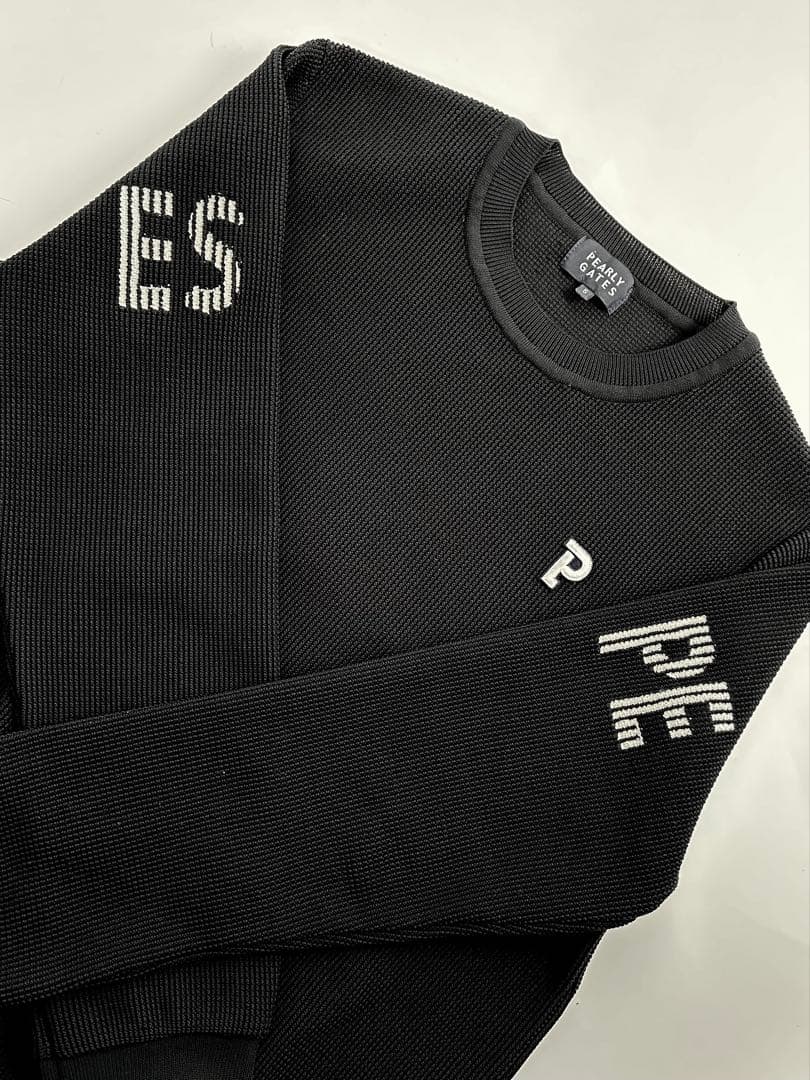 サイズ5★パーリーゲイツハイブリッドコットンクルーネックプルオーバー濃紺ネイビー