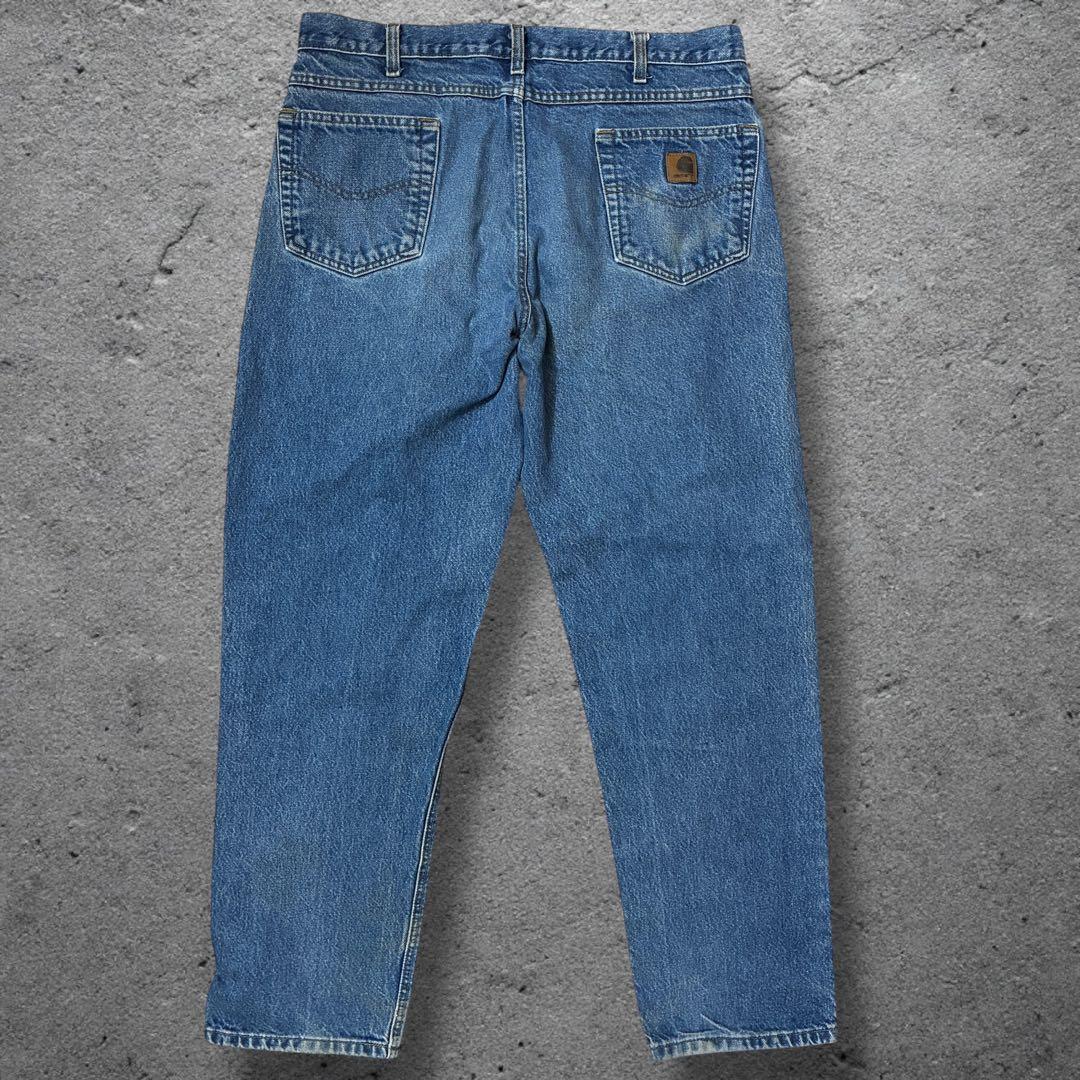 おへぽ♪メキシコ製carharttデニム38×32ワイドテーパードゴールデ