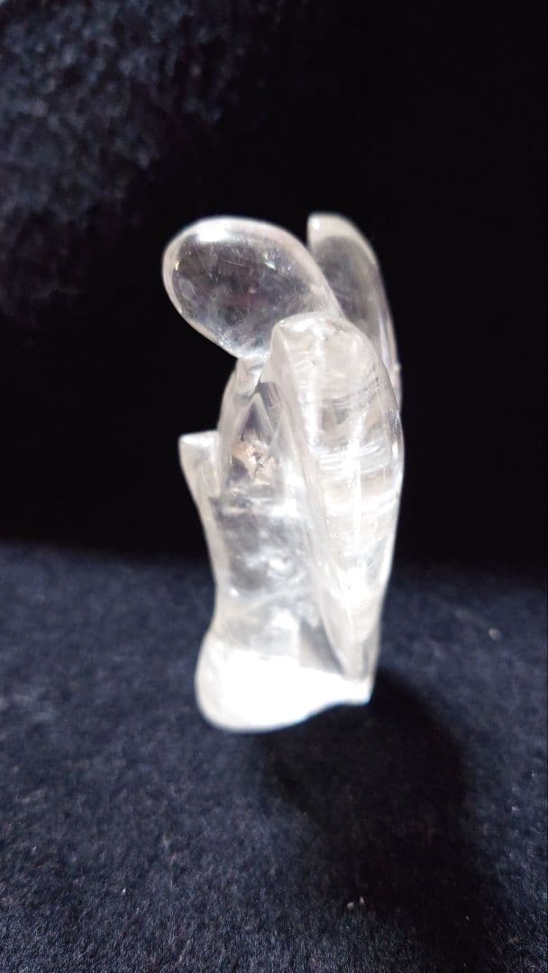 クリスタル 天使の置物 透明 約10cm