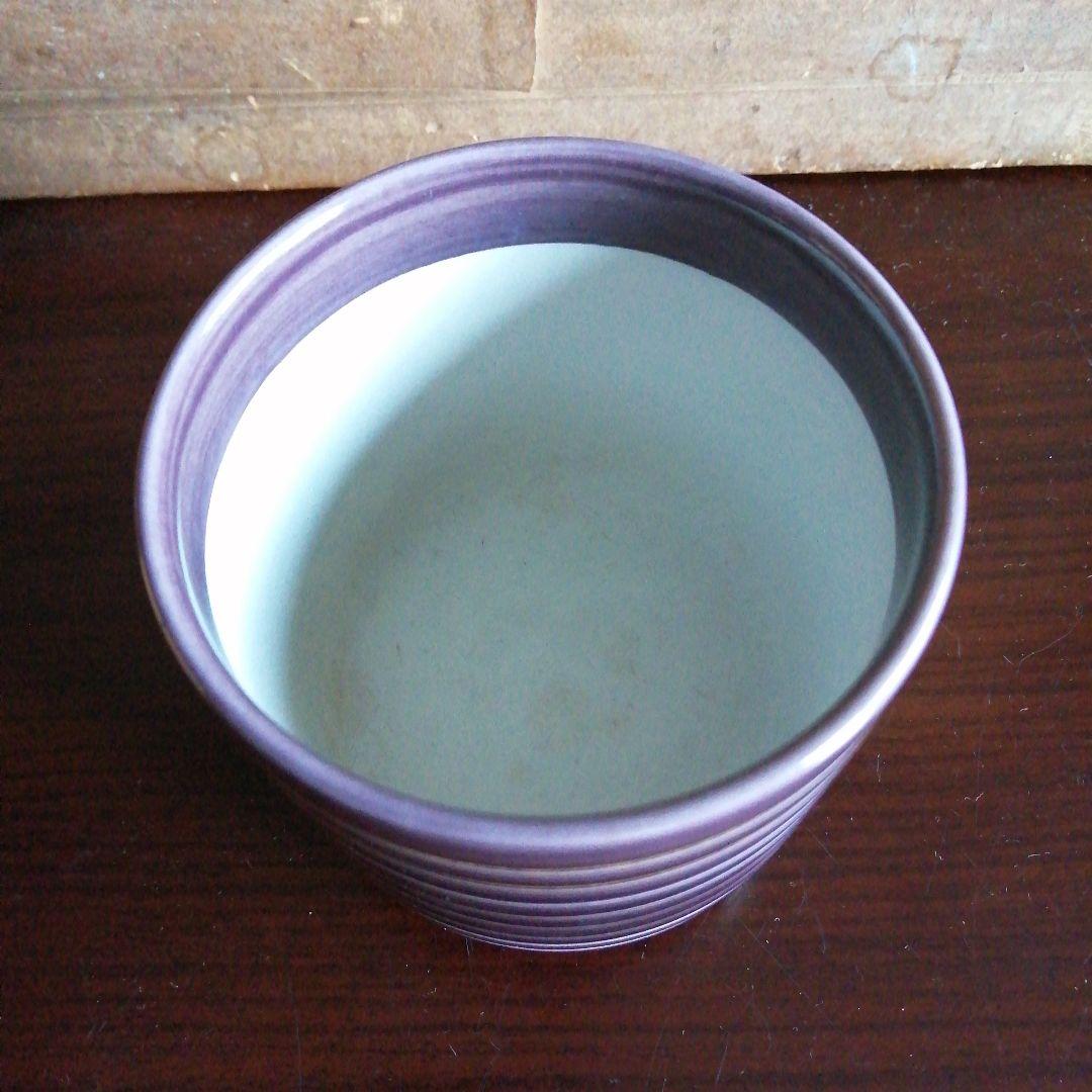 京焼　曽根幸風　紫交趾火入　8.5cm