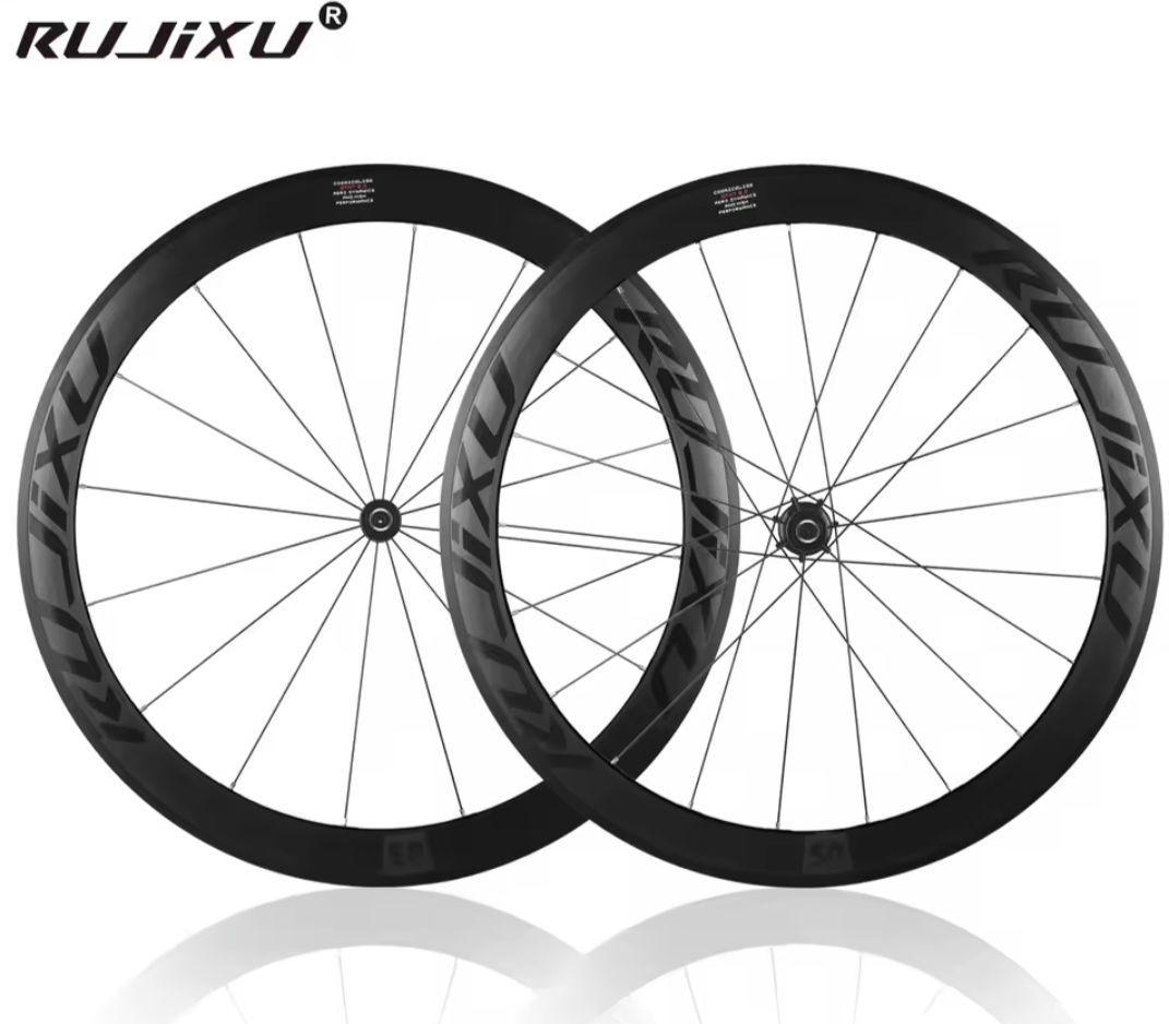 走行500km 美品 700c ロードバイクホイール RUJIXU ディープリム