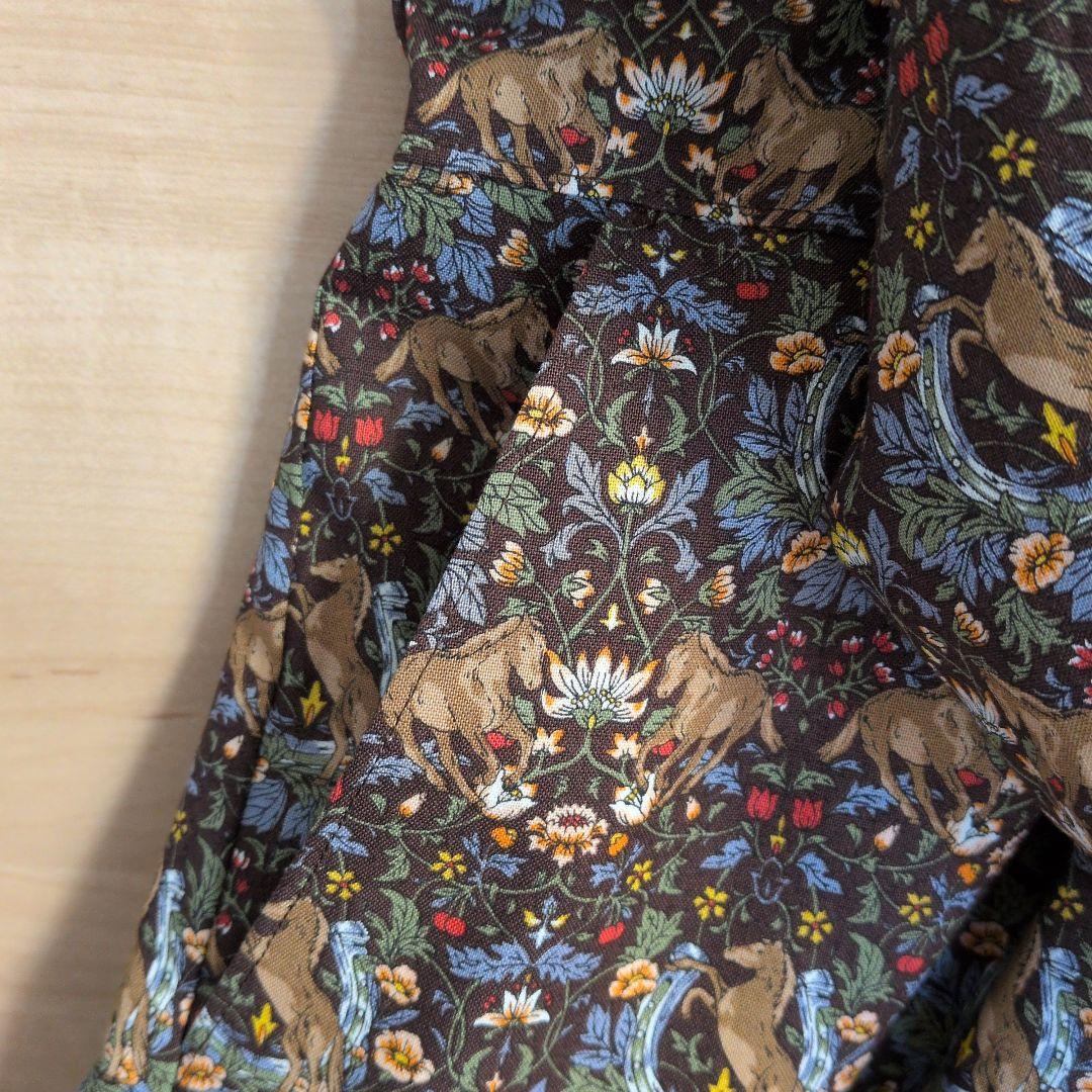 ハンドメイド　シックで大人可愛いロングワンピース✨️ ブラウン×ブルーグレー