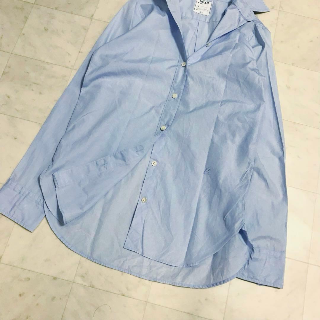 MADISONBLUE ◆マダムシャツ◆人気ライトブルー◆ B刺繍◆コットン◆M
