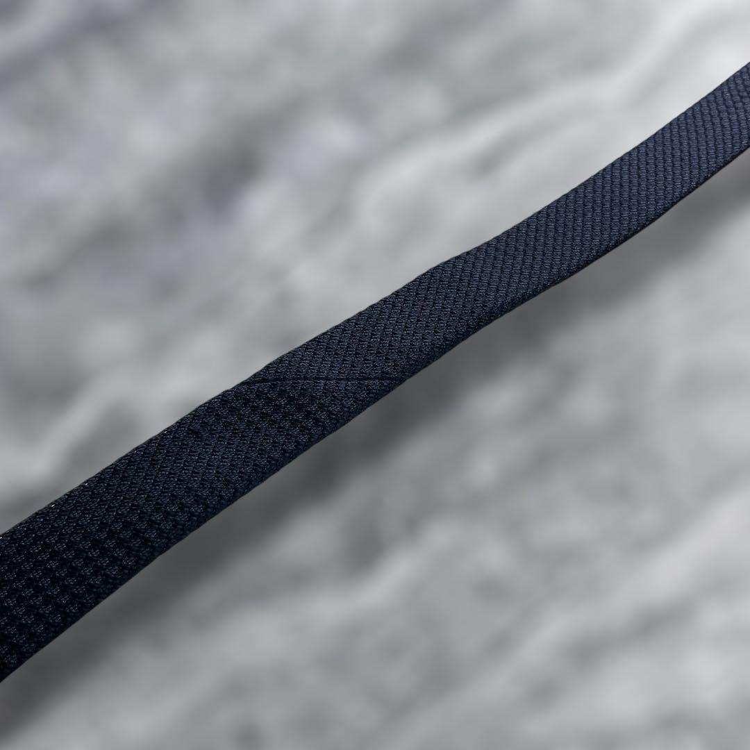 【極美品】ジェイプレス 無地 ソリッドタイ ジャガード バスケット織り ネイビー