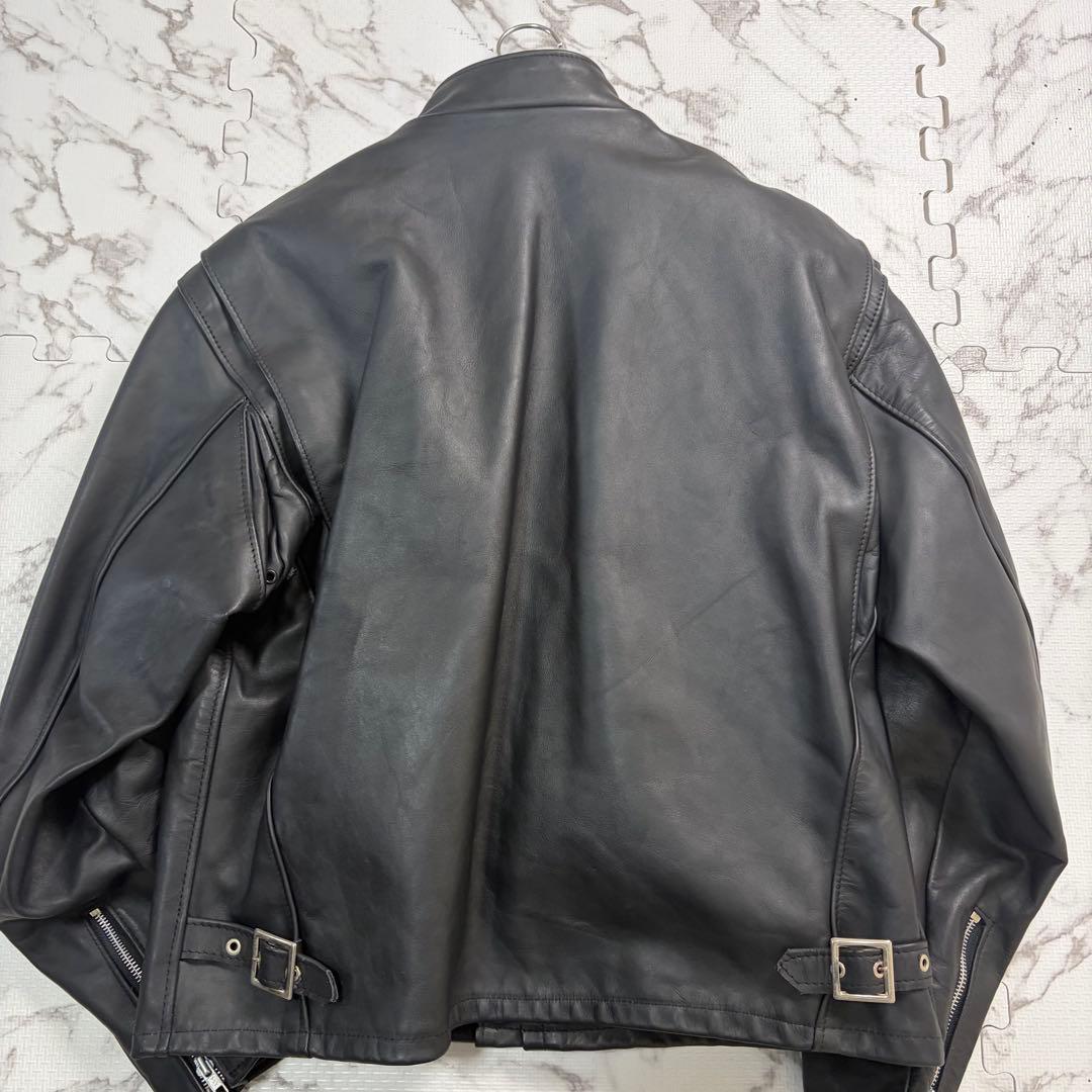 奇跡の46size✨【米国製】schott シングルライダース ボア 黒 641