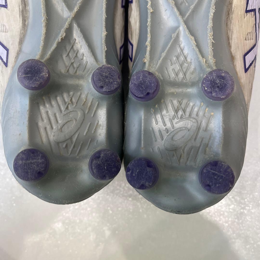 asics アシックス　サッカースパイクホワイト/パープル　サイズ24.5