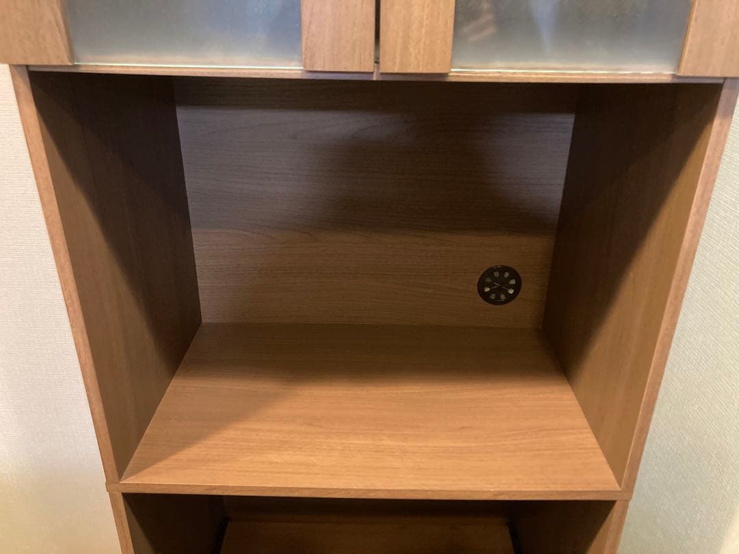 【完成品】ニトリ レンジ台 食器棚 フォルムN RE1860 MBR ブラウン