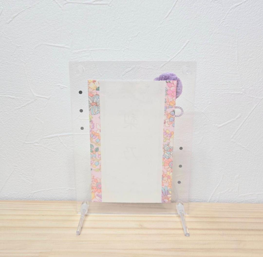 羽子板　紫のお花　*お名前スタンドはオプションです*