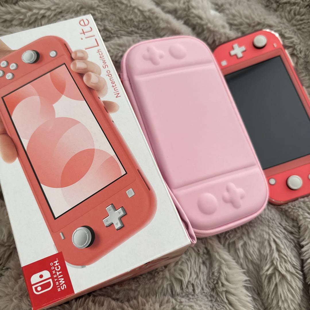 v*i様 Nintendo Switch Lite コーラルピンク 専用ケース付