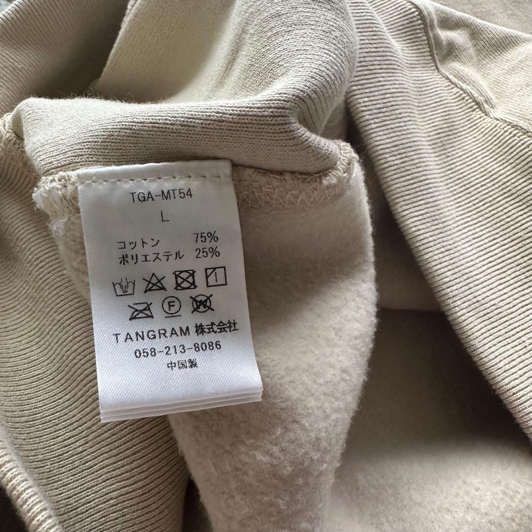 タングラムクルーネックスエットベージュLサイズ
