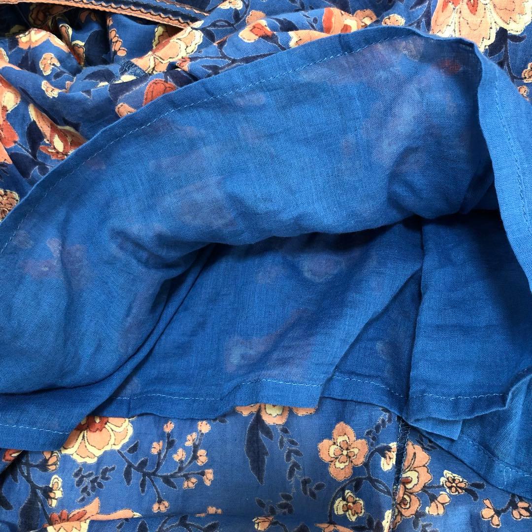 THE SHINZONE HOLI DRESS ブルー 花柄 ロングワンピース