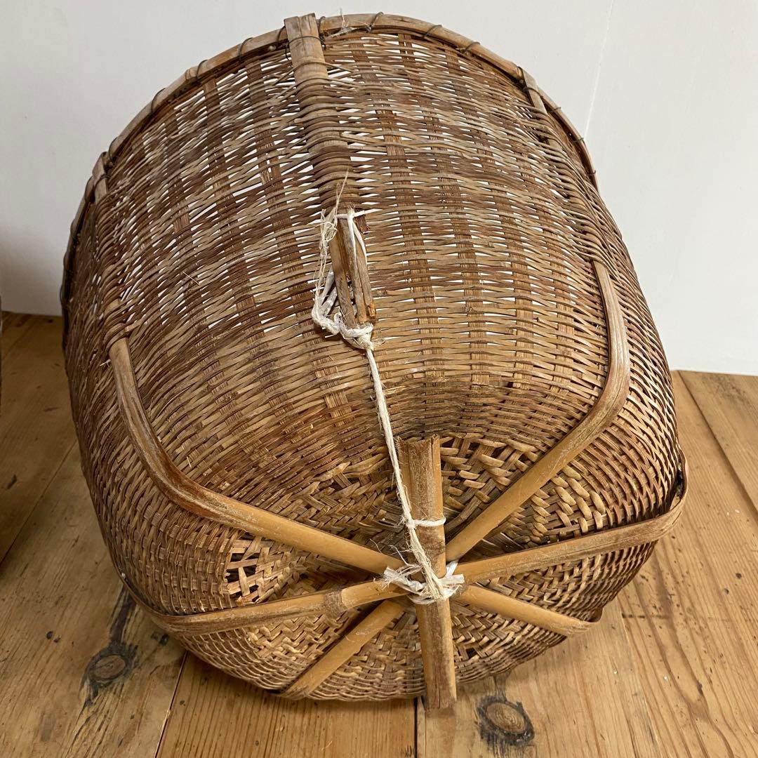 5点セット アンティーク 竹籠 ザル 竹細工 古道具 z733