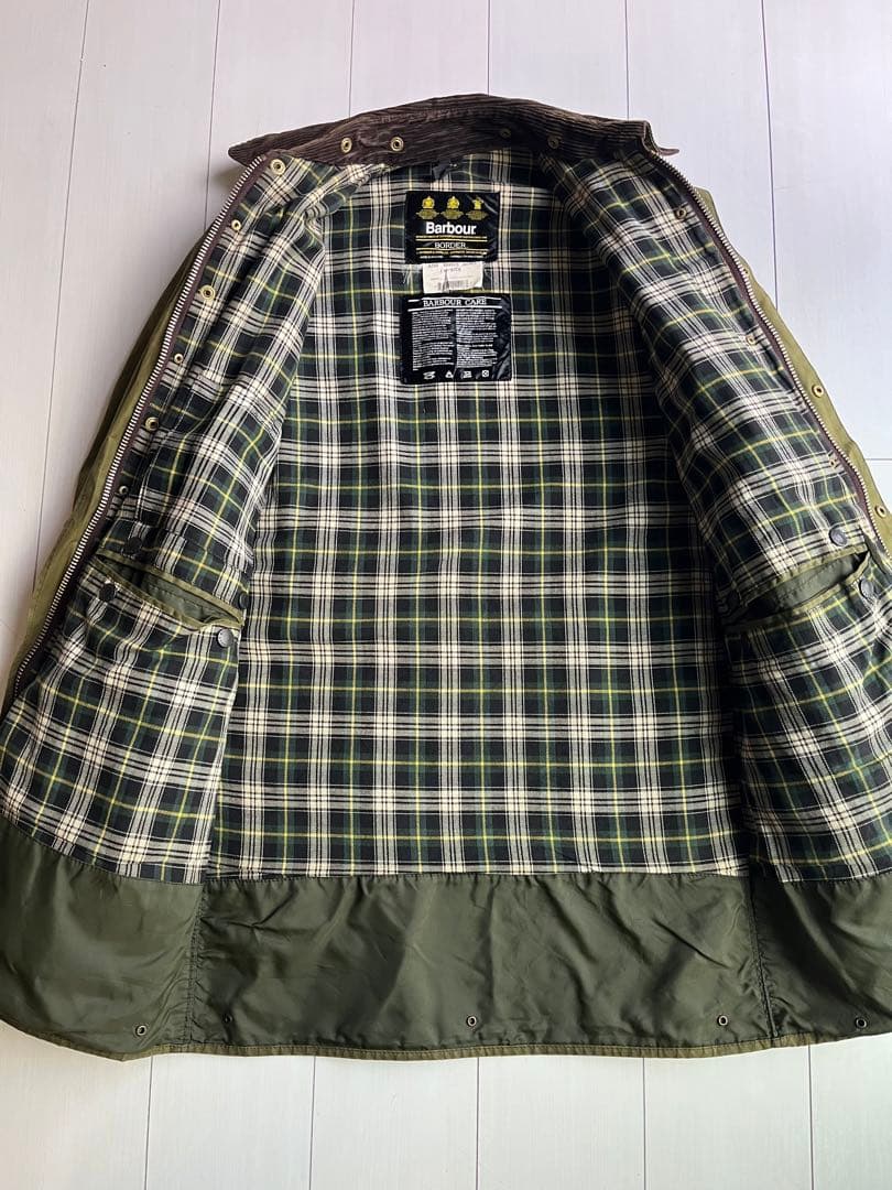 Barbour Border コート Lサイズ セージ　オイル抜き