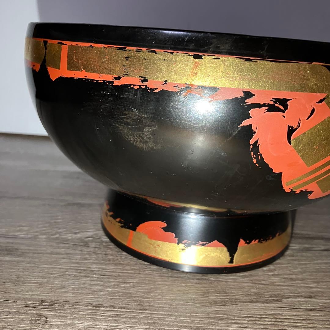 D-4 【和モダン】秀衡塗り 漆器 どんぶり 鉢 金箔 朱塗り 盛り鉢 丼