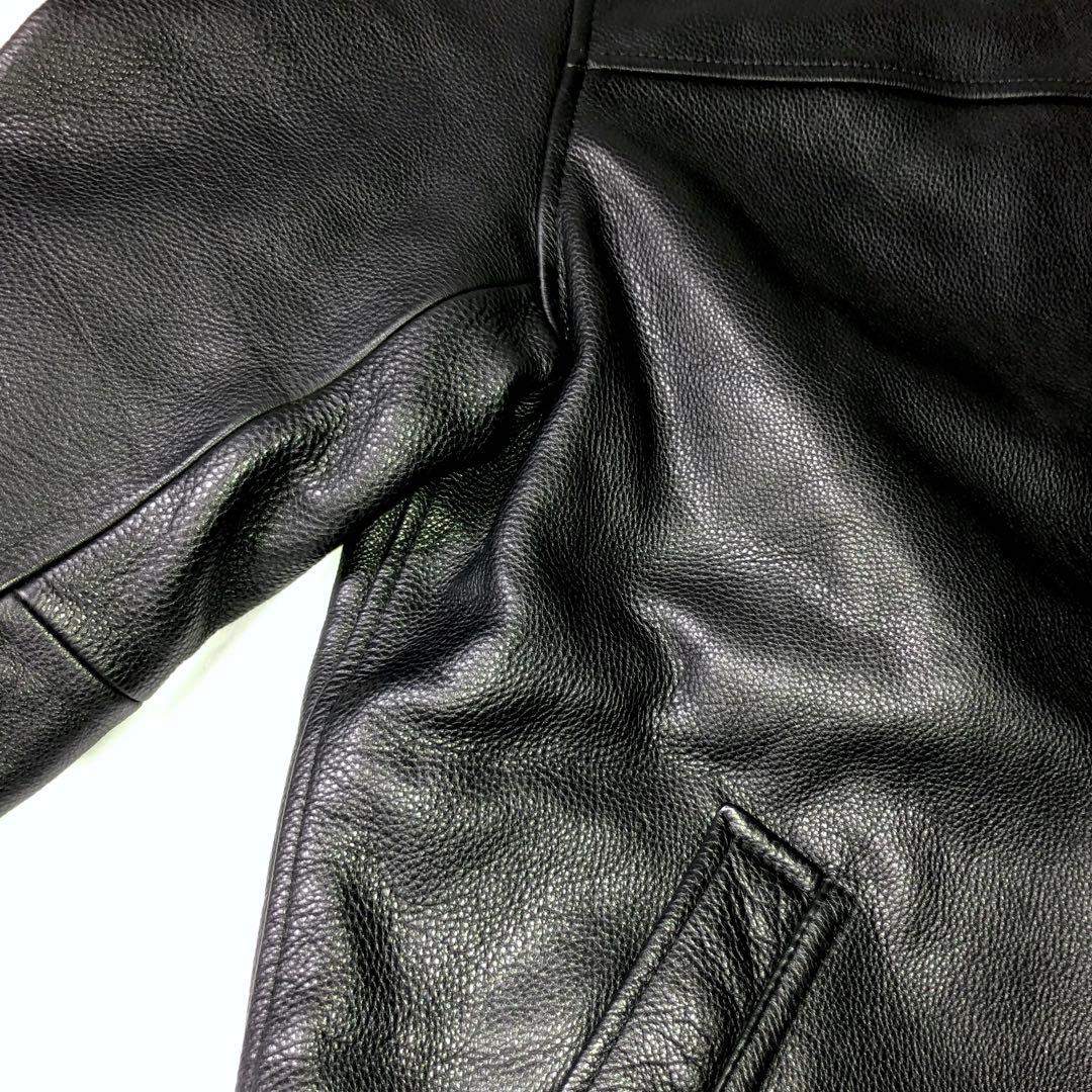 【美品】OLD GAP レザー ジャケット カーコート 黒 S シングル 90s