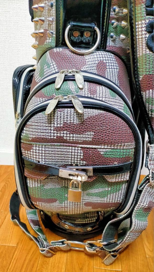 レア 限定品 ほぼ未使用 ラッセルノ スタッズ ゴルフ キャディバッグ 迷彩柄