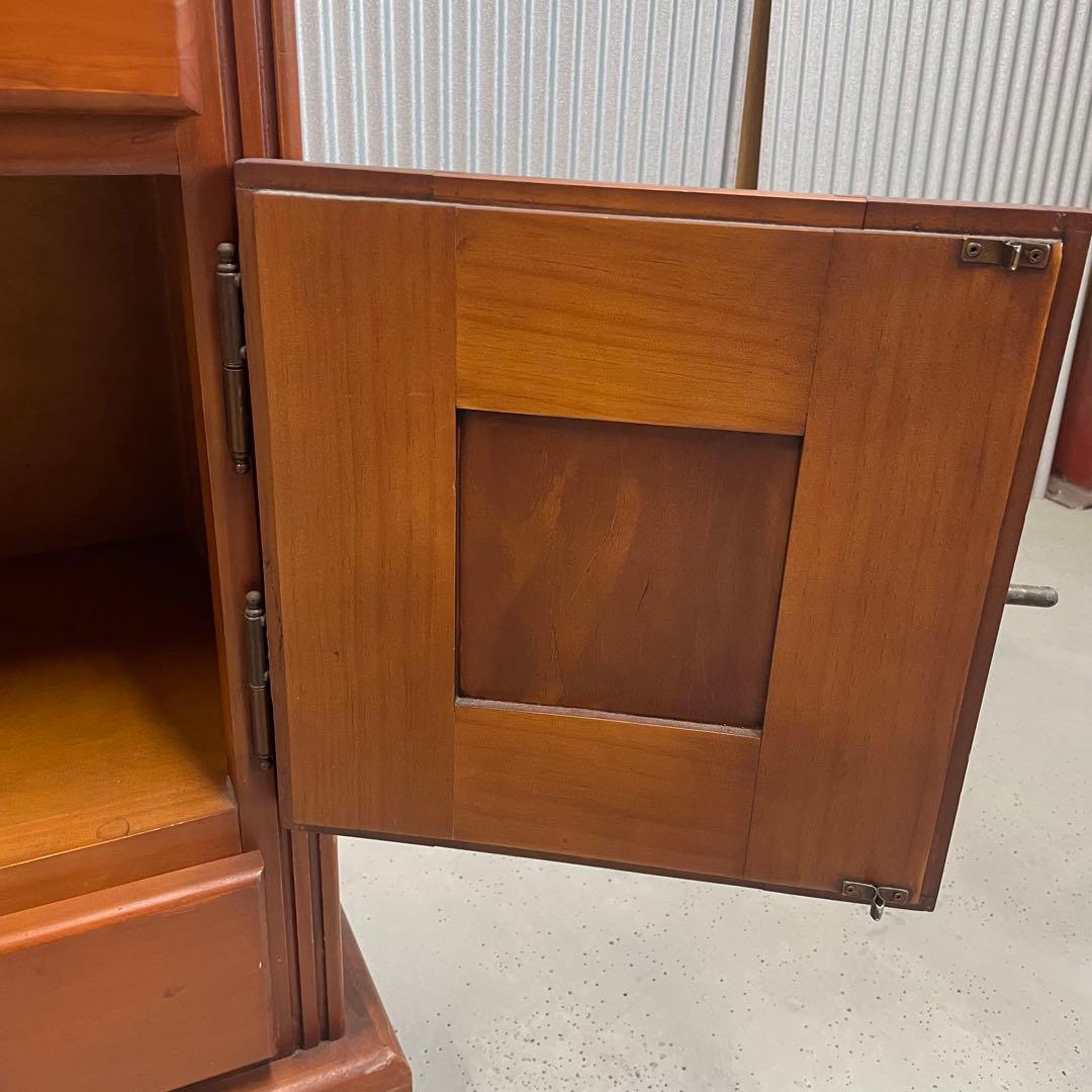 北欧カントリー＊花柄タイル 木製キャビネット　バレンシア風