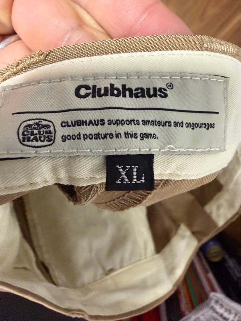 希少clubhaus クラブハウス　チノパンツ　ステンシル　ベージュ　XL