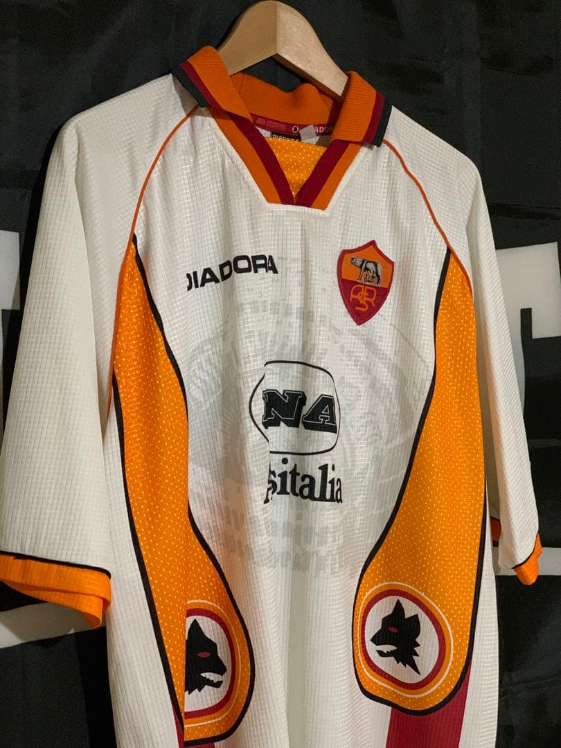 ASローマ DIADORA シャツ 半袖 ホワイト/オレンジ