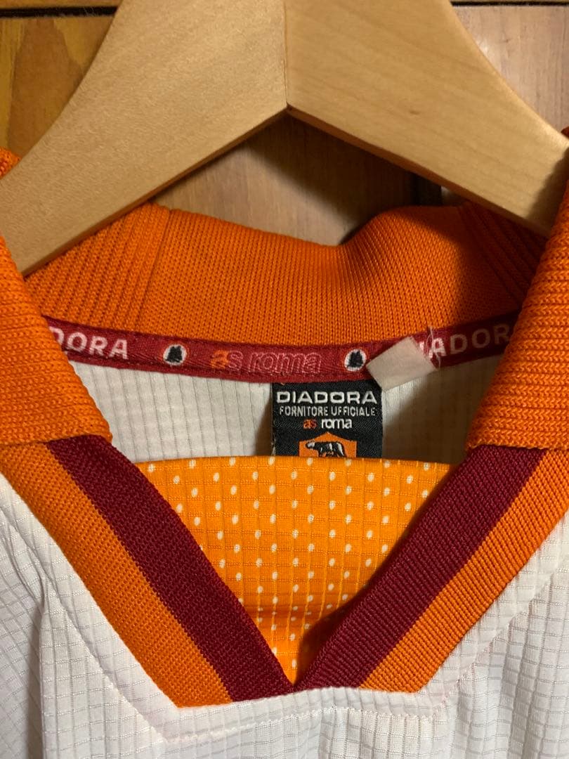 ASローマ DIADORA シャツ 半袖 ホワイト/オレンジ