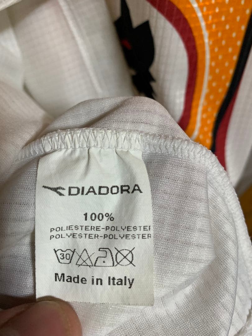 ASローマ DIADORA シャツ 半袖 ホワイト/オレンジ