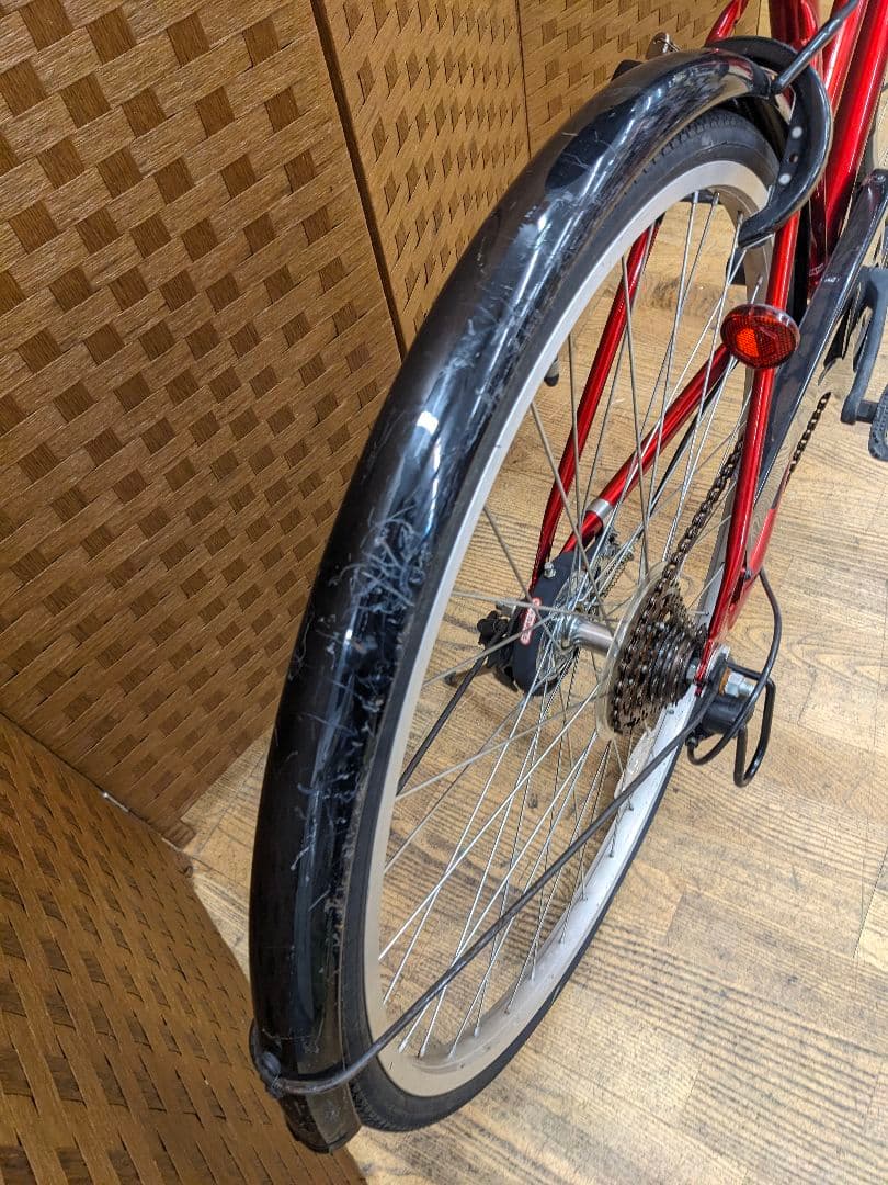 U070 普通自転車　27インチ 6段変速 レッド